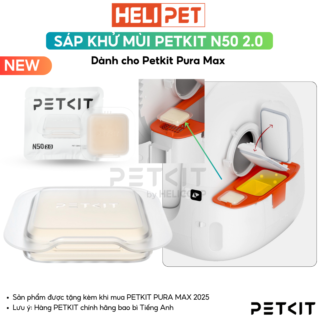 Mô tả [Bao Bì Mới] Sáp khử mùi PETKIT N50 2.0 Dùng cho máy dọn vệ sinh tự động PETKIT Pura Max - HeLiPet - 2