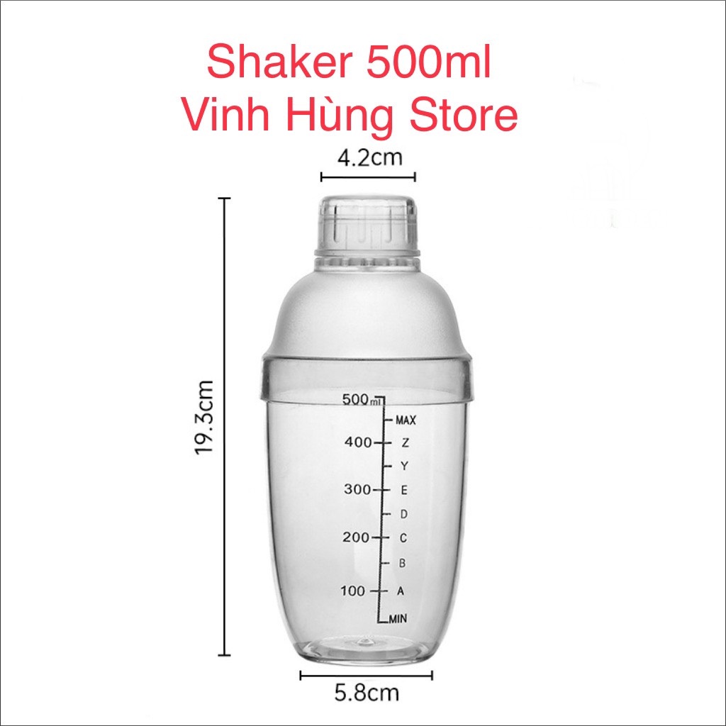 Bình lắc shaker nhựa 500ml vạch đen | Shopee Việt Nam