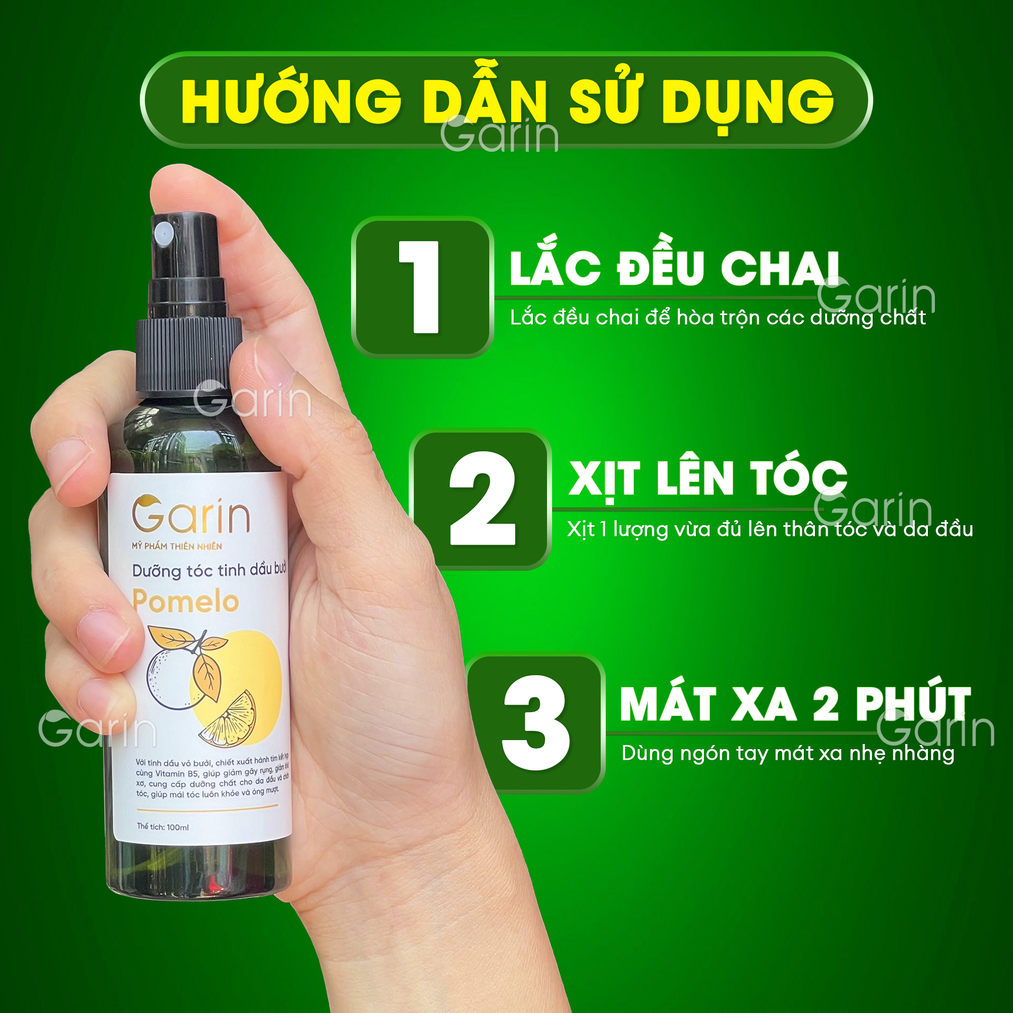Lưu ý khi dùng xịt bưởi Garin