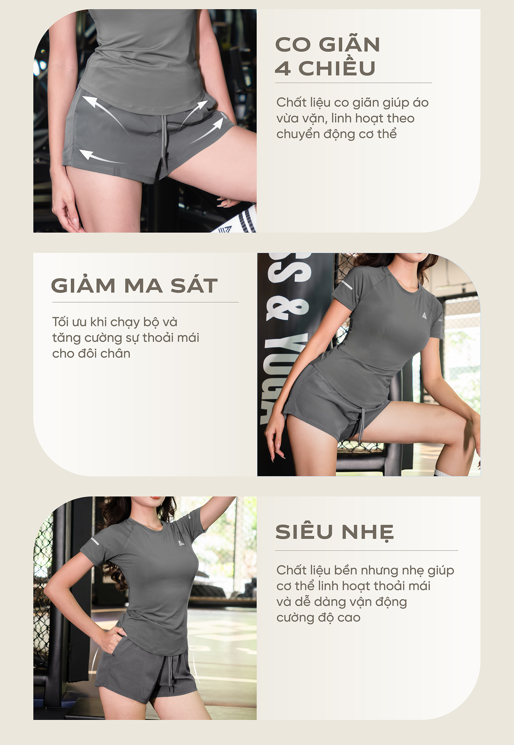 Mô tả Quần đùi thể thao nữ 2 lớp Fitme tập gym, chạy bộ chất liệu bền nhẹ co giãn 4 chiều thoáng khí Q2NU01 - 4