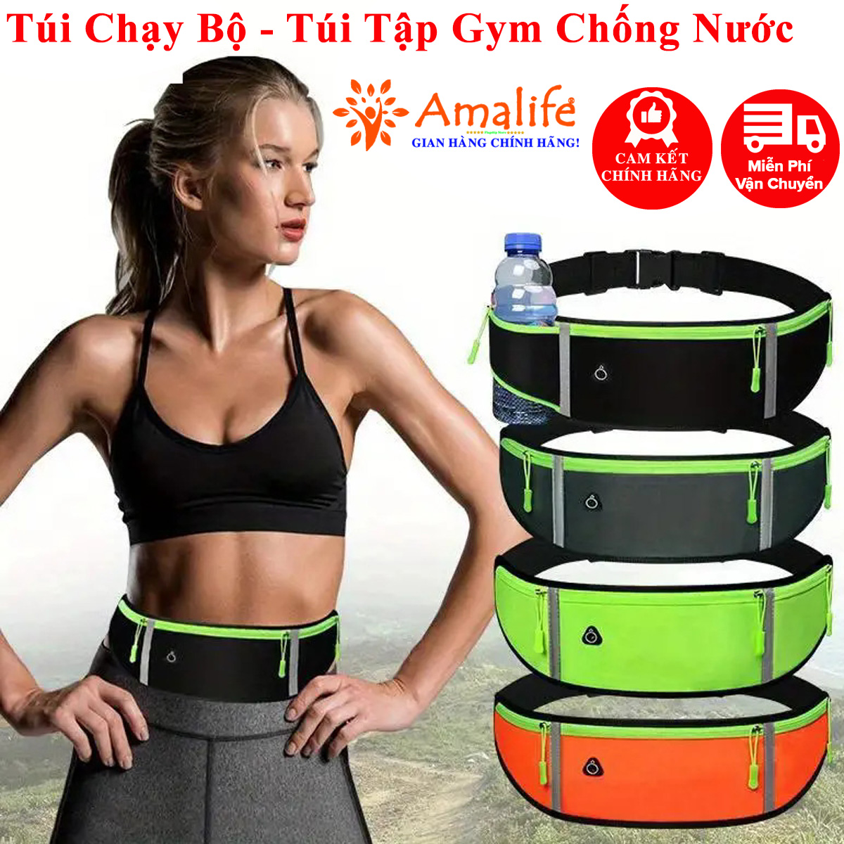 Mô tả Túi Đeo Bụng Chạy Bộ Chống Nước, Túi Bao Tử Đai Đeo Bụng Để Điện Thoại Tập Gym Thể Thao Nhiều Ngăn Nam Nữ Hãng Amalife - 1