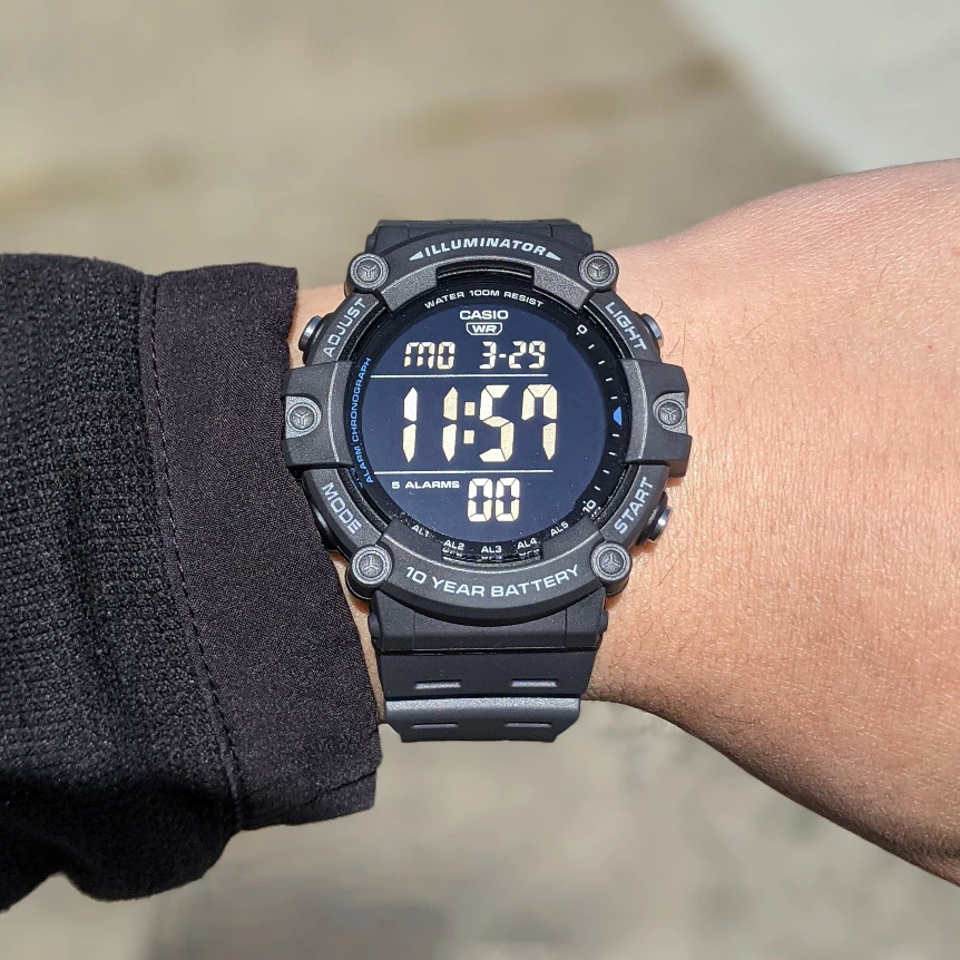 Mô tả Đồng Hồ Casio Nam Điện Tử AE-1500WH-8BVDF Mặt Tròn Dây Cao Su Chính Hãng - 1