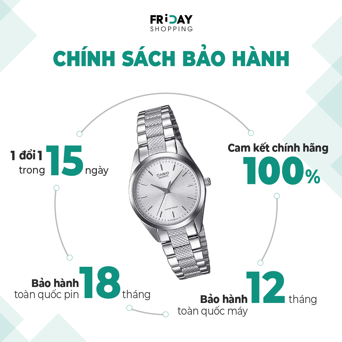 Mô tả Đồng Hồ Casio Nữ LTP-1274D-7ADF Mặt Tròn Dây Kim Loại Chính Hãng - 3