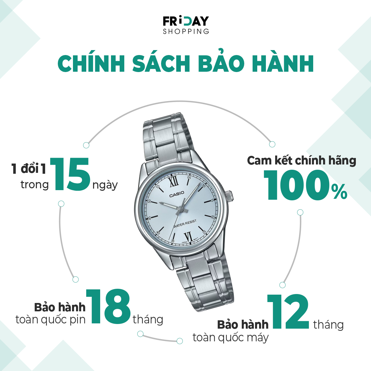 Mô tả Đồng Hồ Casio Nữ LTP-V005D-2B3UDF Mặt Tròn Dây Kim Loại Chính Hãng - 4