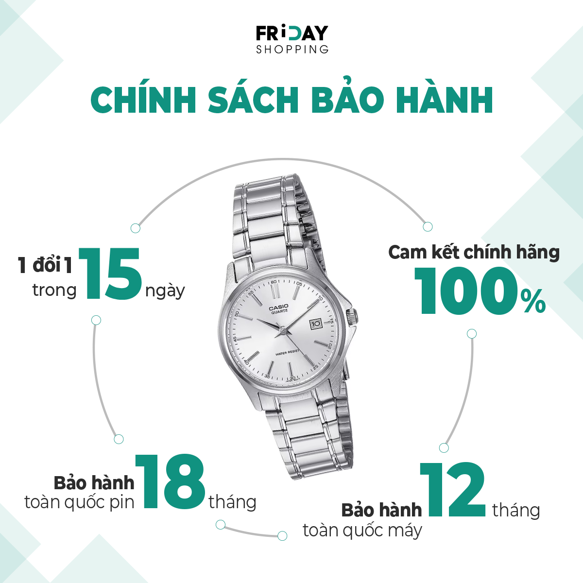 Mô tả Đồng Hồ Casio Nữ LTP-1183A-7ADF Mặt Tròn Dây Kim Loại Chính Hãng - 4