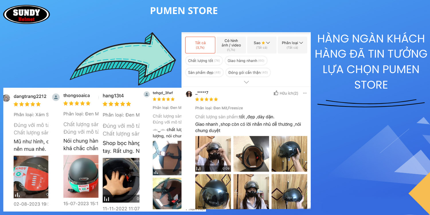 Mô tả Mũ bảo hiểm nửa đầu có kính SUNDY HP-01K an toàn, thời trang, nhiều màu cá tính, Freesize (vòng đầu 55-58cm) - 3