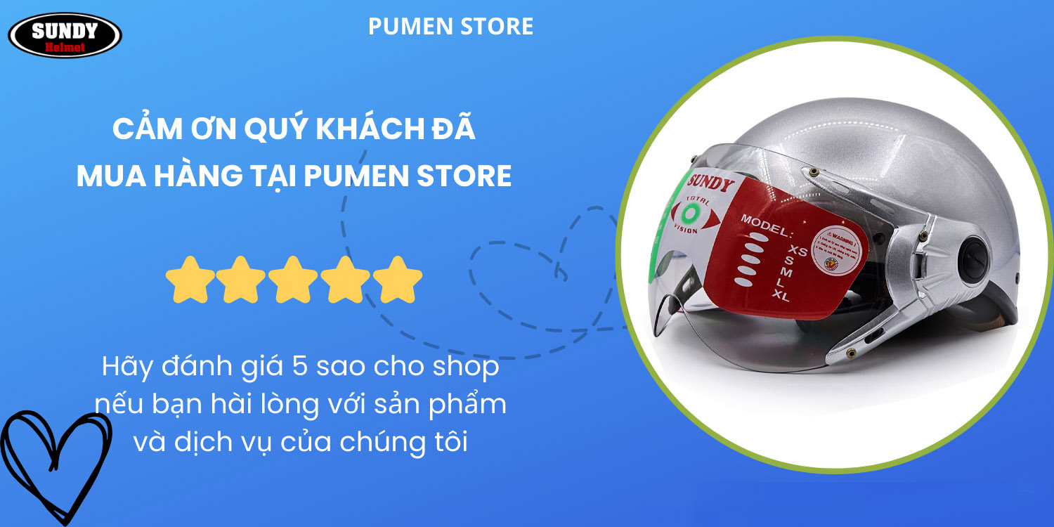Mô tả Mũ bảo hiểm nửa đầu có kính SUNDY HP-01K an toàn, thời trang, nhiều màu cá tính, Freesize (vòng đầu 55-58cm) - 4