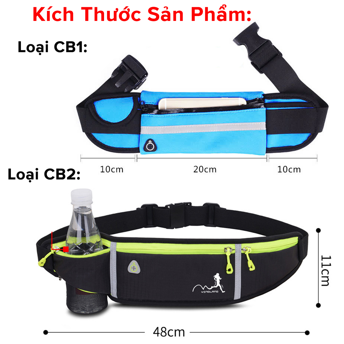 Mô tả Túi Đeo Hông Bụng Chạy Bộ, Đai Đeo Điện Thoại Bao Tử Tập Gym, Tập Thể Thao Nhiều Ngăn Nam Nữ Chống Nước Hãng Amalife - 9