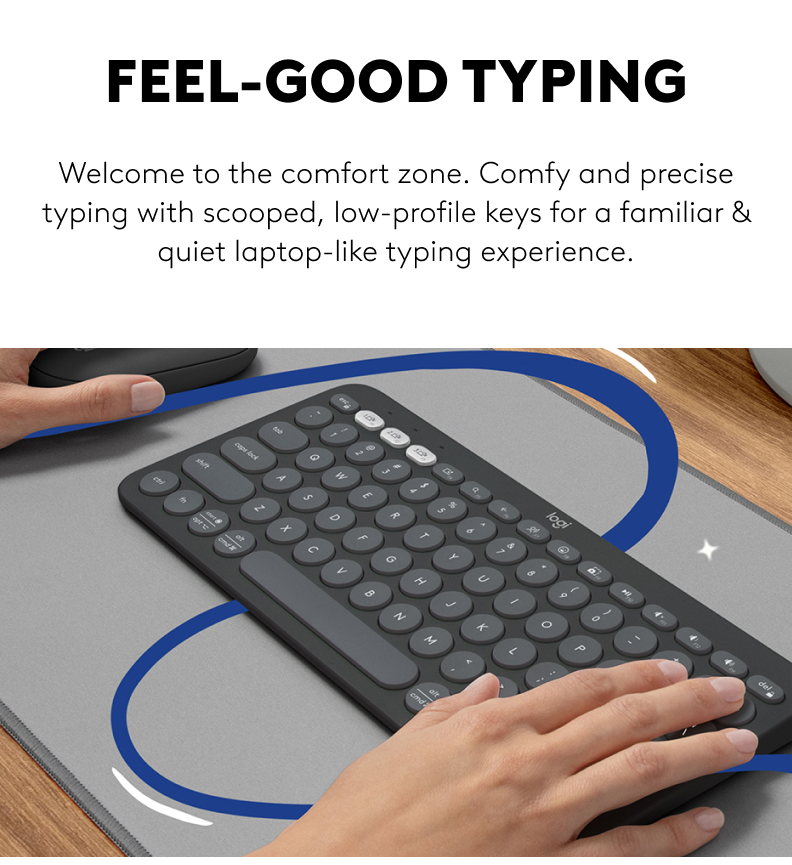 Mô tả Bàn phím Bluetooth Logitech K380s Pebble 2 - Đa thiết bị, Phím tắt tùy chỉnh, Mỏng nhẹ, Easy-Switch - 6