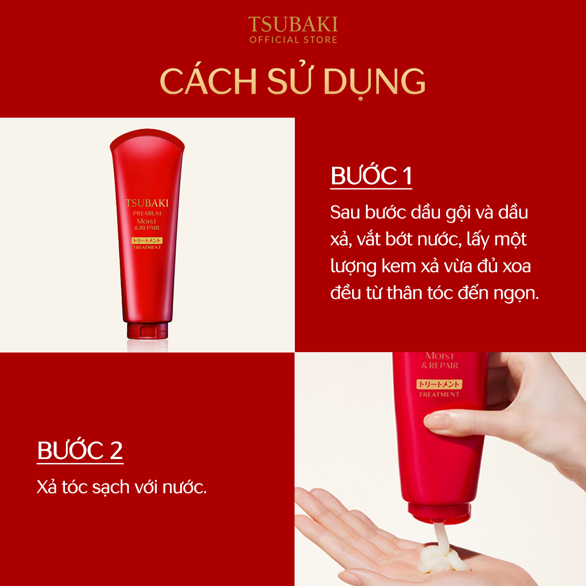 Mô tả Kem xả Dưỡng tóc bóng mượt Tsubaki Premium Moist Treatment 180g - 6