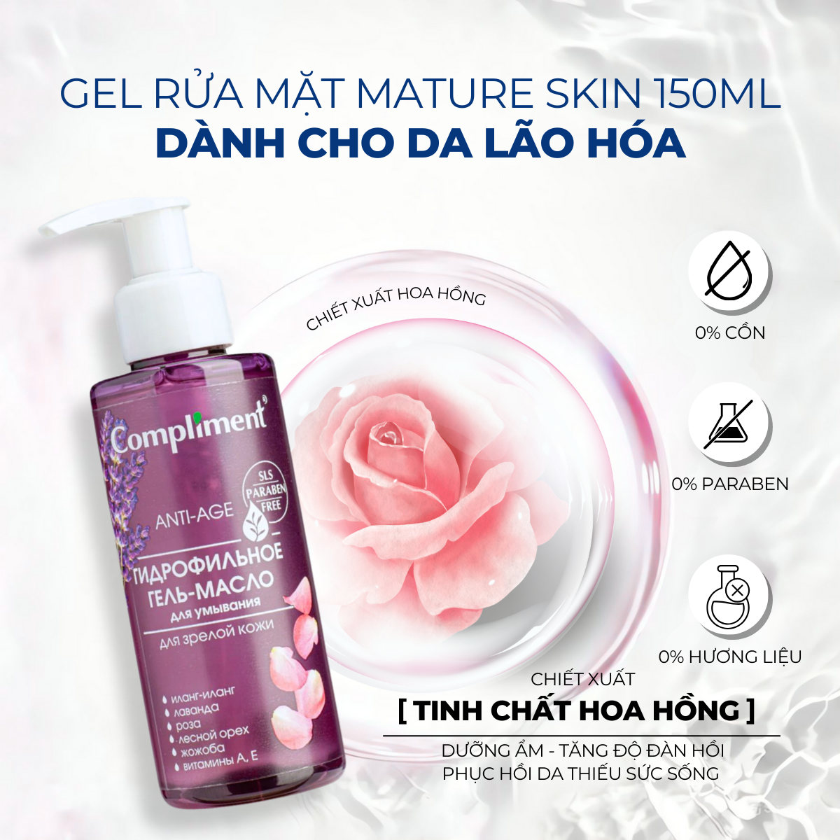 Mô tả Dầu Gel Rửa Mặt Compliment No Problem Ngăn Ngừa Mụn Sạch Sâu 150ml - 3