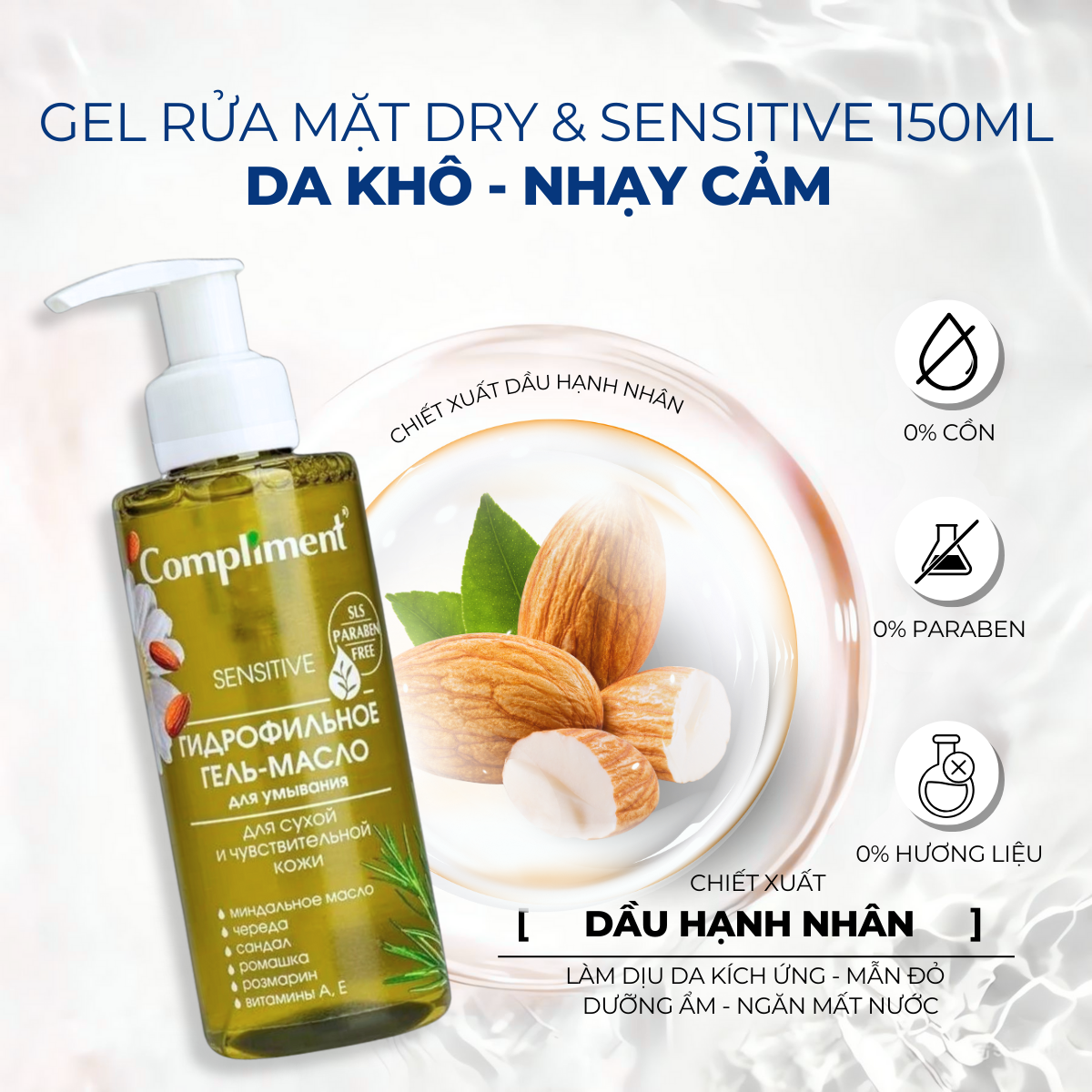 Mô tả Dầu Gel Rửa Mặt Compliment No Problem Ngăn Ngừa Mụn Sạch Sâu 150ml - 4
