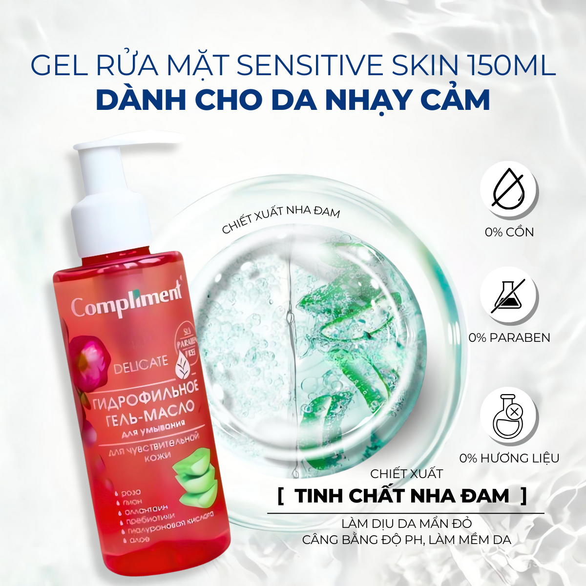Mô tả Dầu Gel Rửa Mặt Compliment No Problem Ngăn Ngừa Mụn Sạch Sâu 150ml - 7