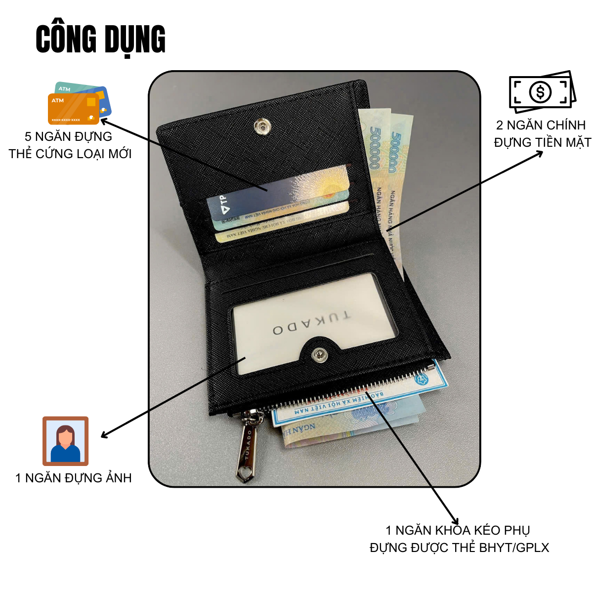 Ví TUKADO TK10 Cận Cảnh