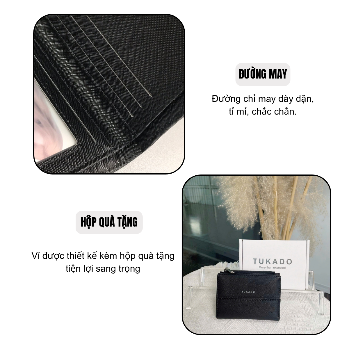 Mô tả Ví Nữ Mini Cầm Tay 2 Ngăn TUKADO Full Box Đựng Tiền Tiện Dụng Chất Da Xước Siêu Đẹp TK10 - TUKADO - 7