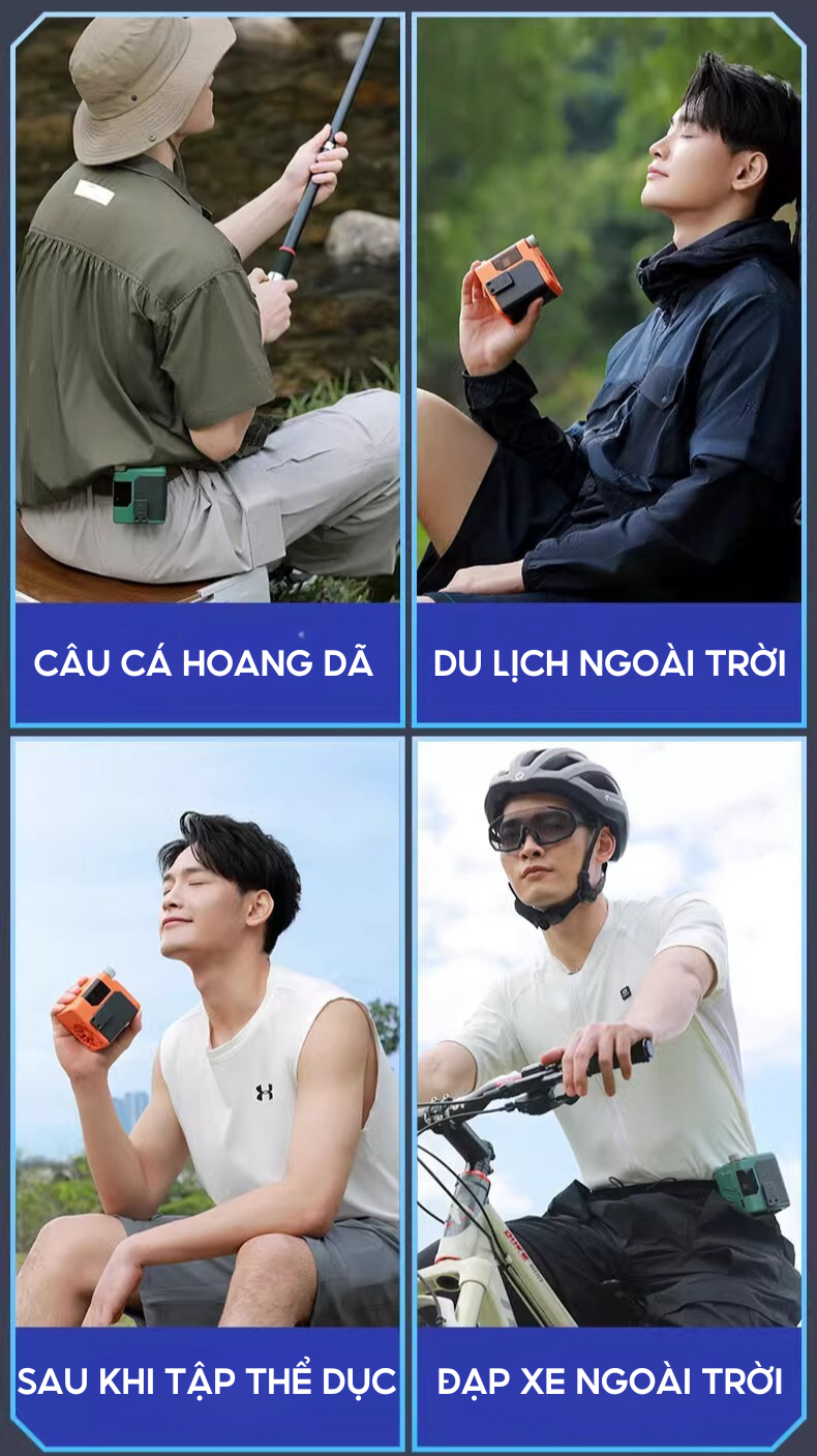 Mô tả Quạt Tích Điện Đeo Thắt Lưng HOKU Nhỏ Gọn Tiện Lợi, Tích Hợp Làm Sạc Dự Phòng Pin 10000mAh - 5