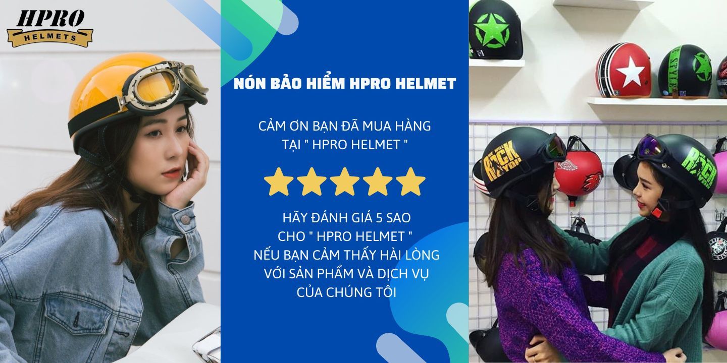 Mô tả Mũ bảo hiểm nửa đầu Hpro Helmets HP01 nhiều họa tiết thời trang, cá tính, Freesize (55-59cm) kèm kính UV, phi công - 5