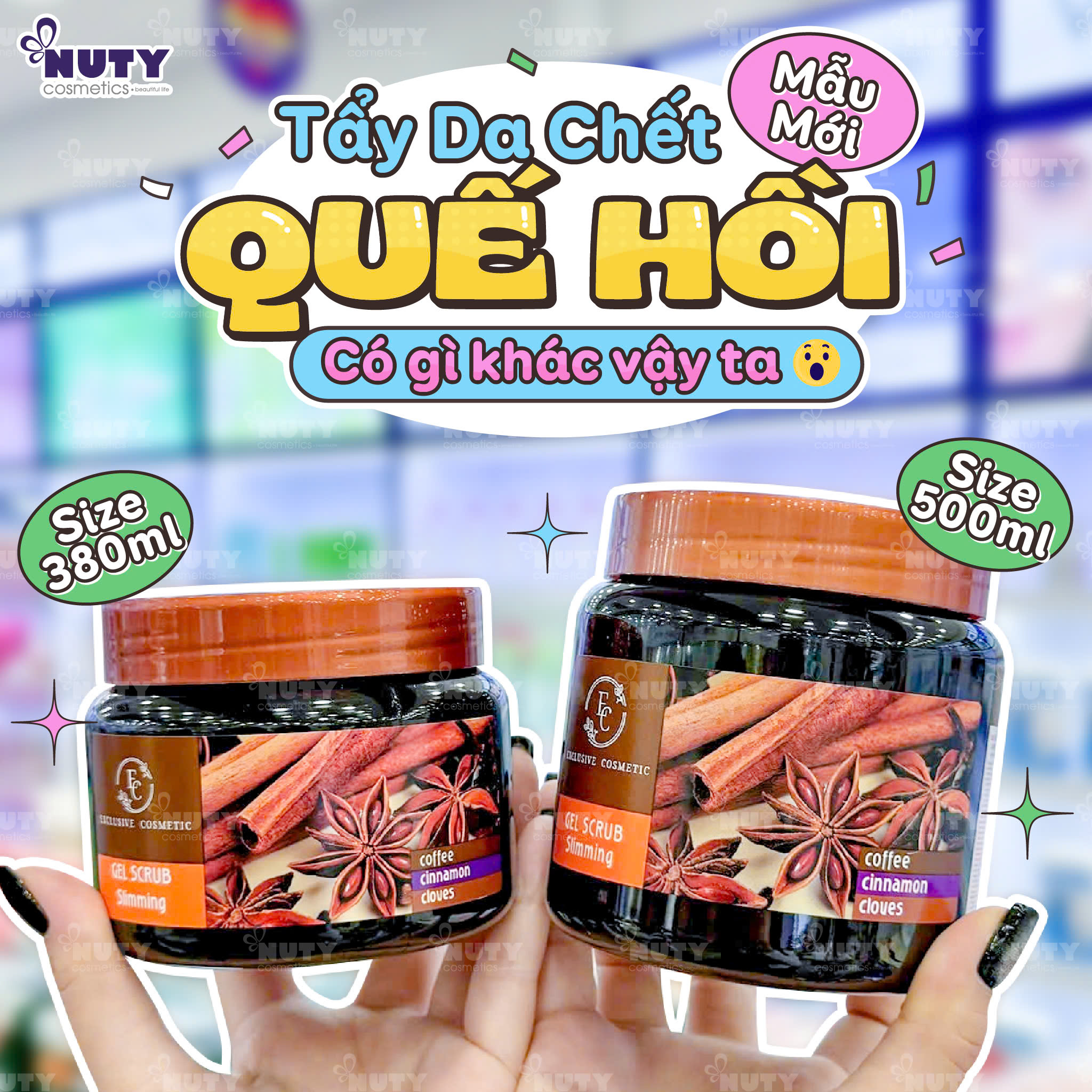 Mô tả Tẩy Tế Bào Chết Toàn Thân Exclusive Cosmetic Chiết Xuất Quế Hồi & Cafe (380,500g) - 1