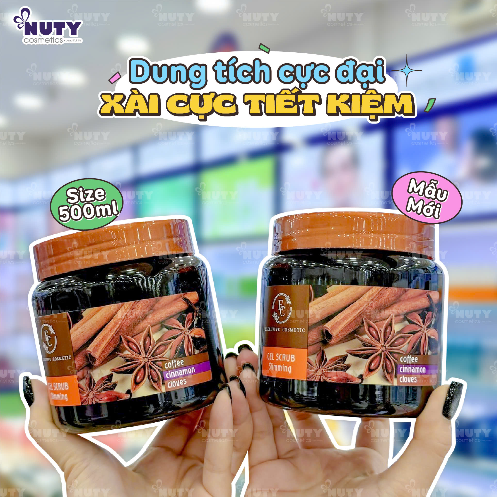 Mô tả Tẩy Tế Bào Chết Toàn Thân Exclusive Cosmetic Chiết Xuất Quế Hồi & Cafe (380,500g) - 2