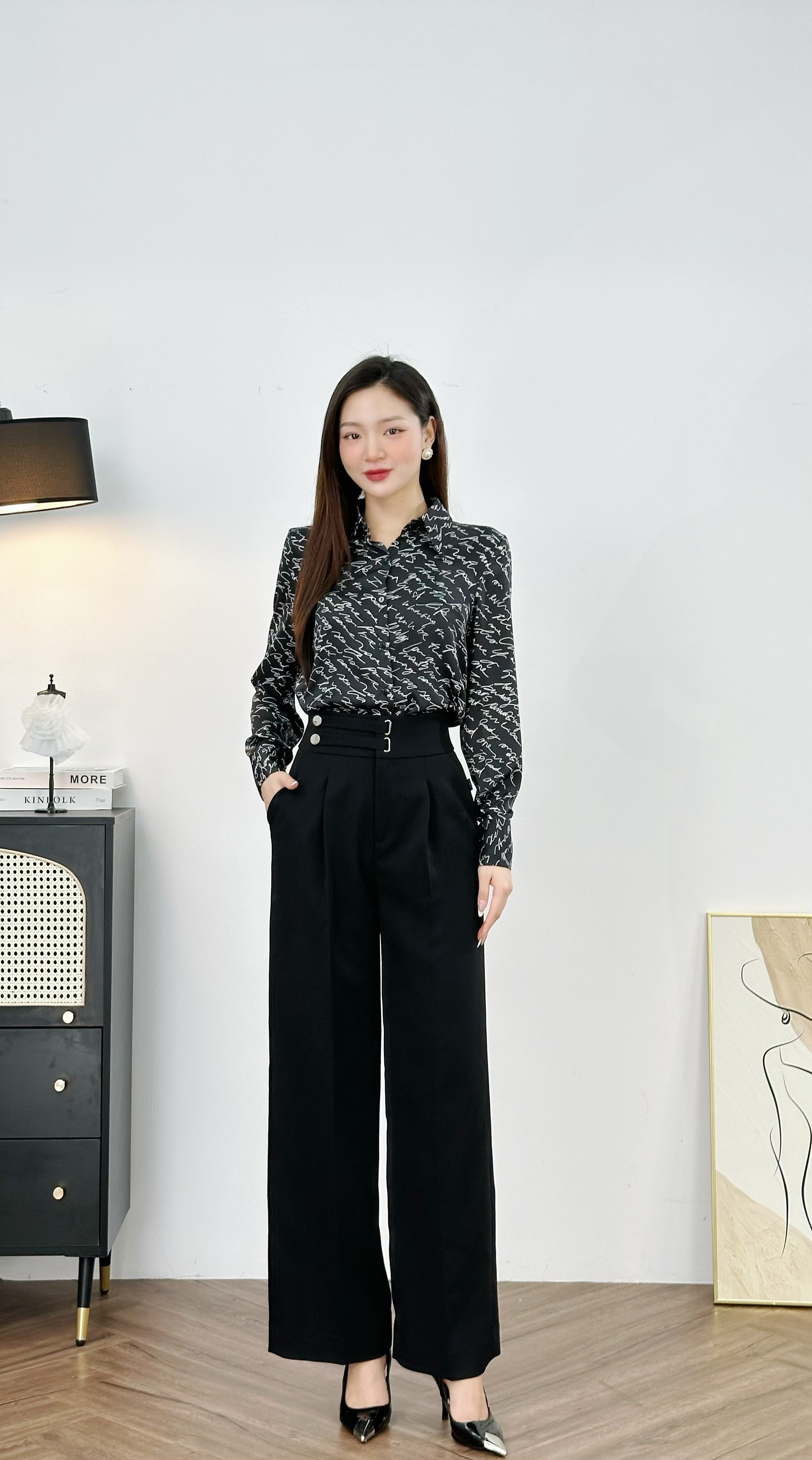 Quần ống rộng CChat phối đồ
