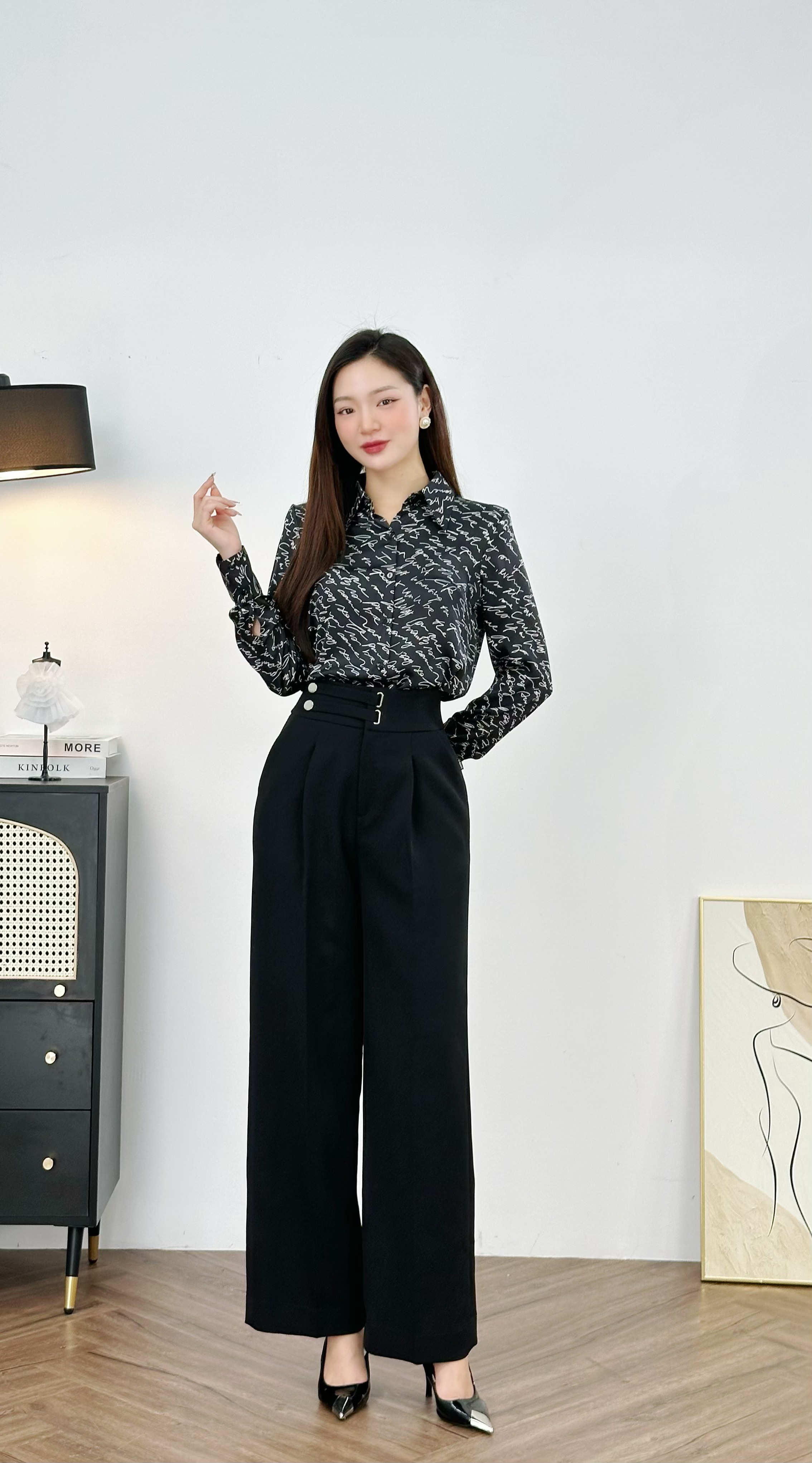 Quần ống rộng CChat dáng suông