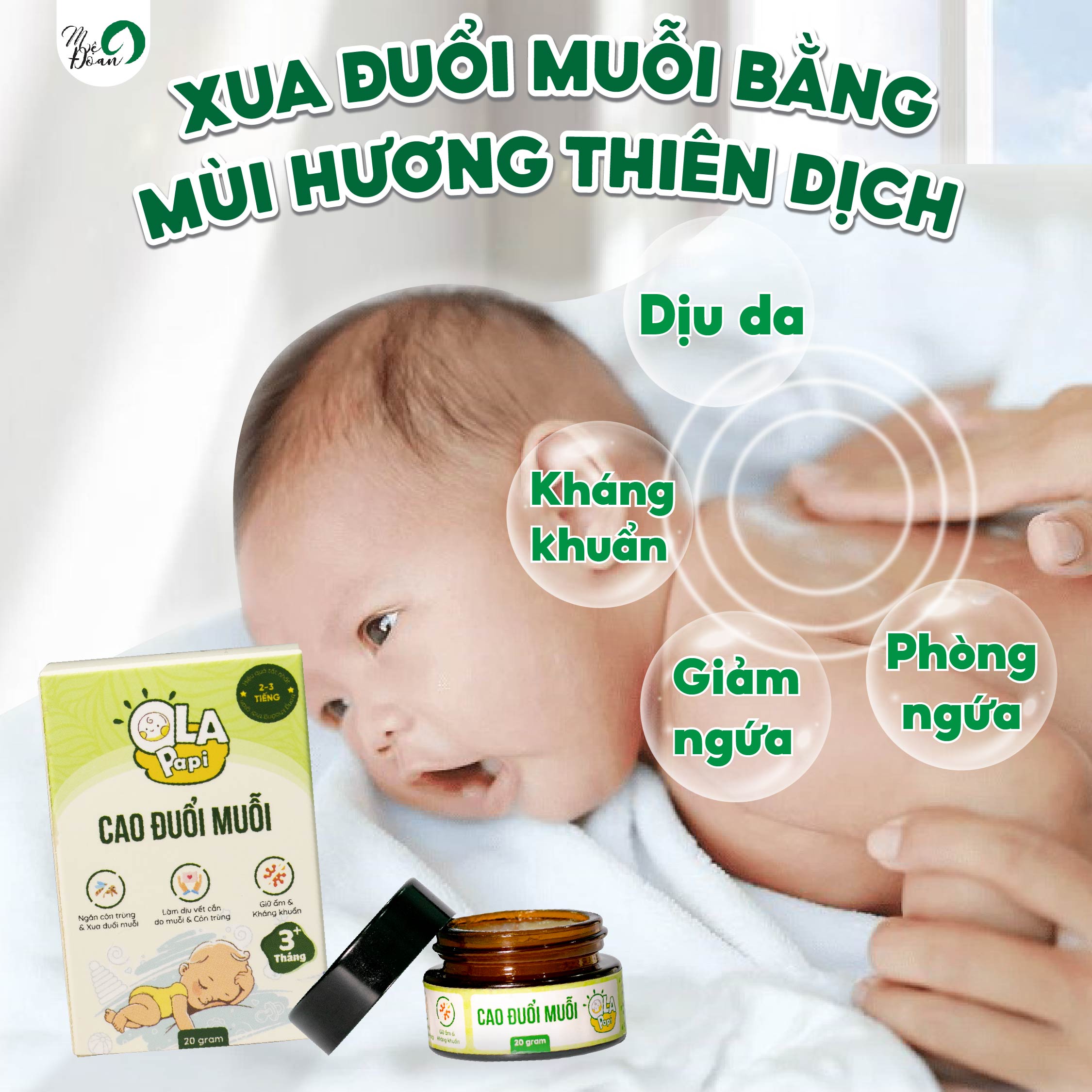 Mô tả Cao đuỗi muỗi Mệ Đoan cho trẻ nhỏ, trẻ sơ sinh 20g - 2