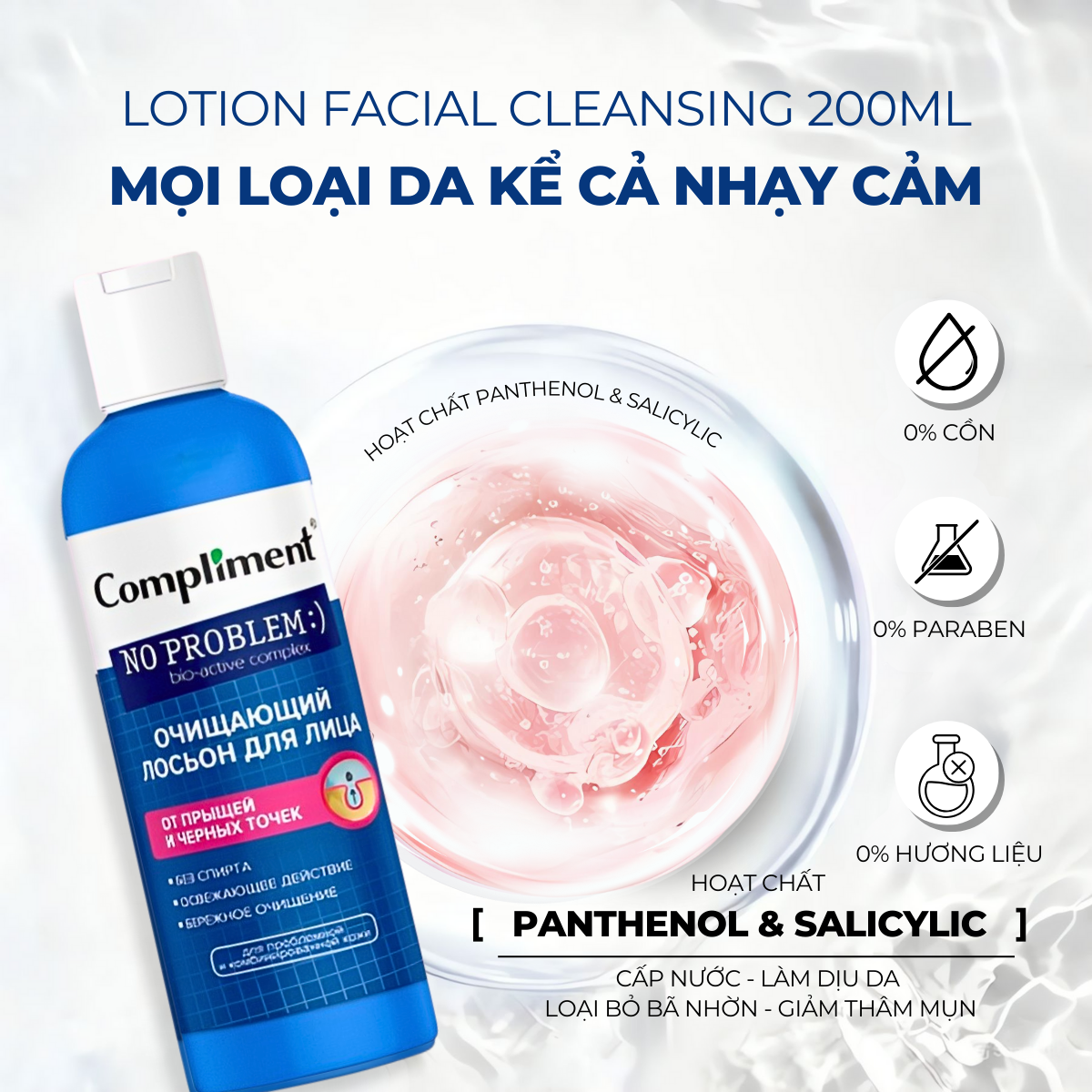 Mô tả Nước Hoa Hồng Compliment Cấp Ẩm Sáng Da, Toner Dịu Nhẹ Lành Tính 200ml - 6