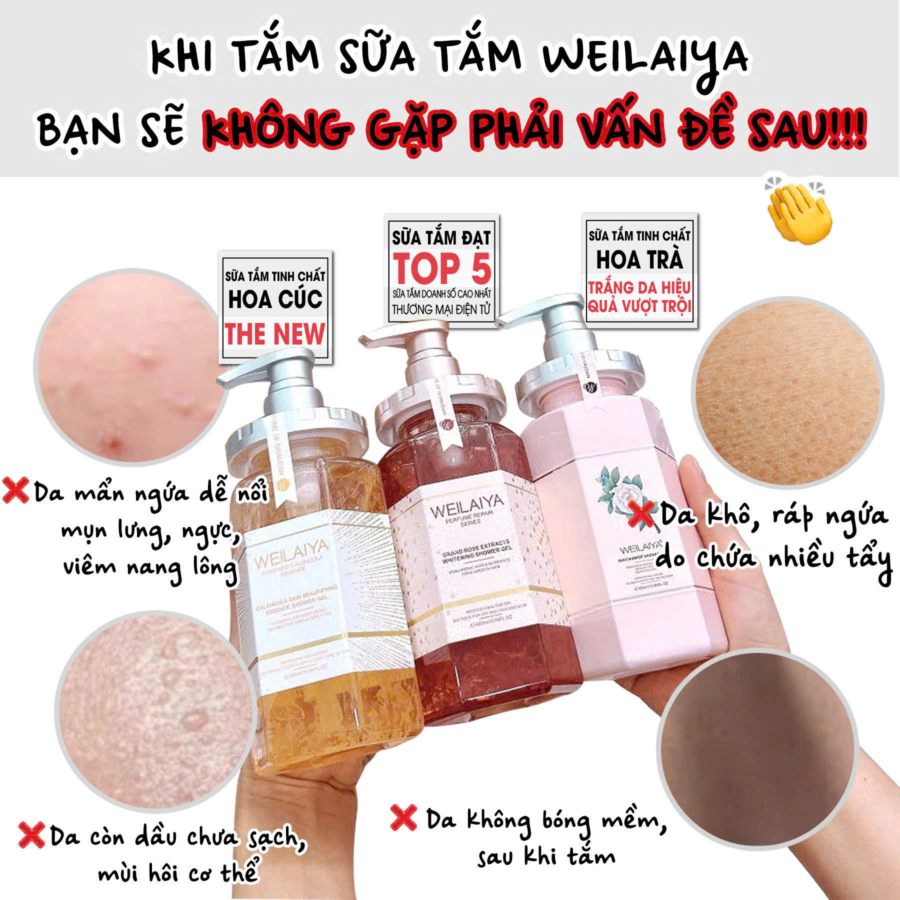 Bọt sữa tắm Weilaiya dày mịn