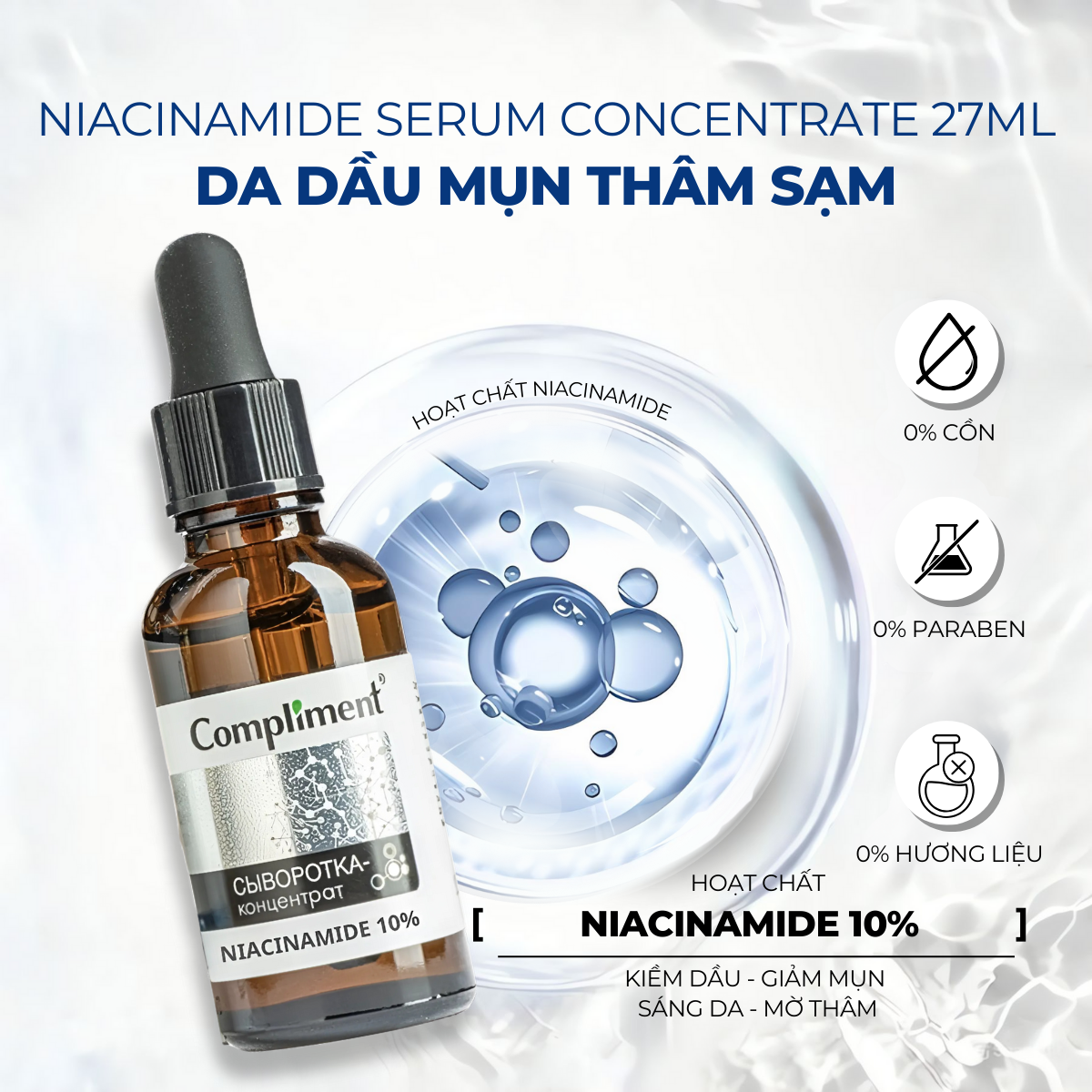 Mô tả Serum Cấp Ẩm, Giảm Mụn, Phục Hồi Da Compliment HA, B5, B3, Niacinamide, Vitamin C 27ml - 4