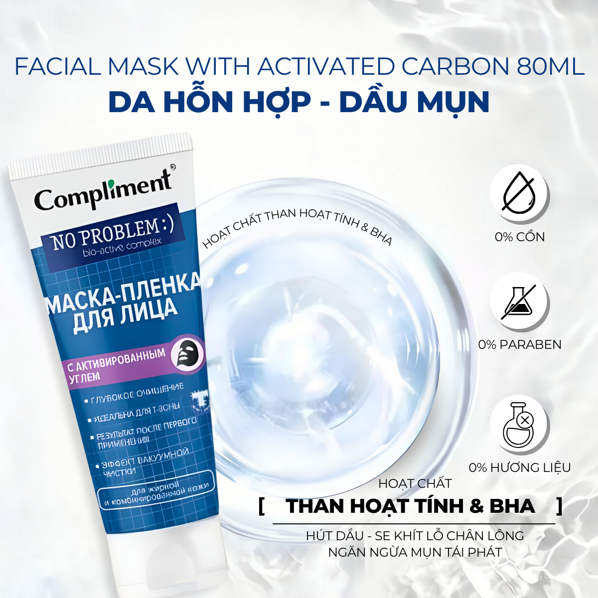 Mô tả Mặt Nạ Đất Sét Compliment No Problem 80ml - 5