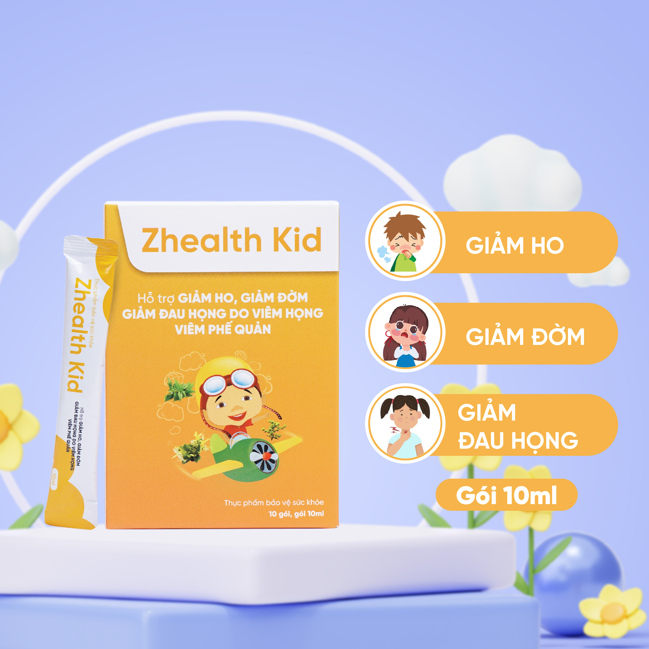 Mô tả Siro ho Zhealth Kid cho trẻ viêm họng, amidan bổ phế, giảm ho long đờm (10 gói x 10ml) - 1