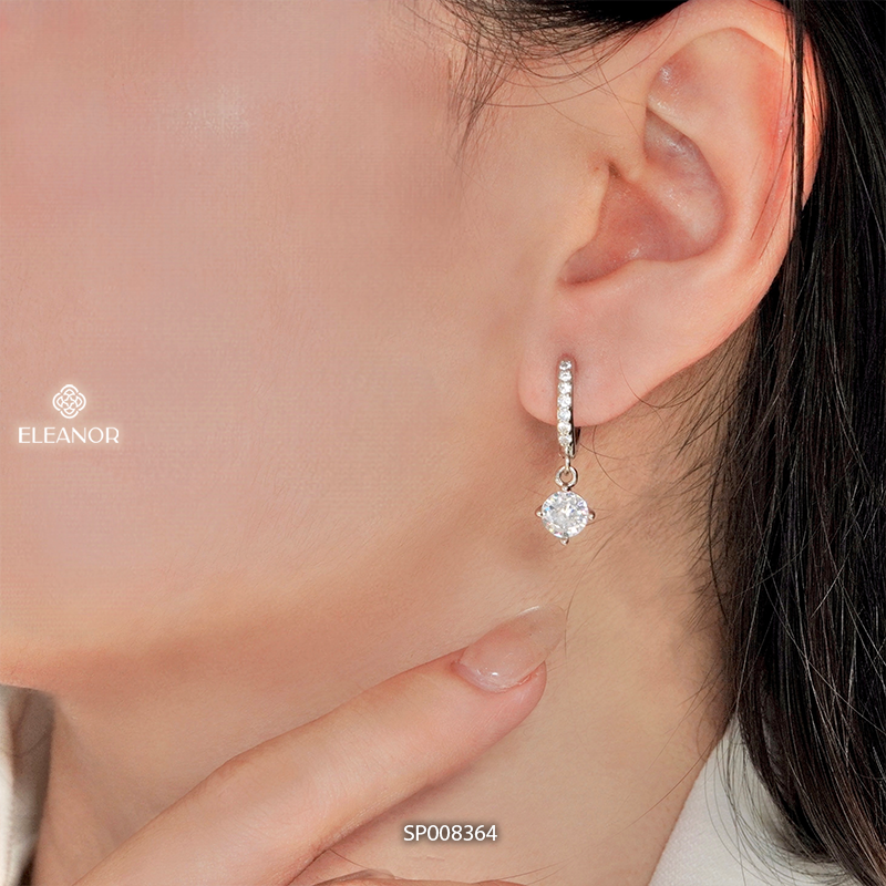 Mô tả Bông tai nữ chuôi bạc 925 Eleanor Accessories đính đá khuyên tai dáng thả phụ kiện trang sức 8364 - 2
