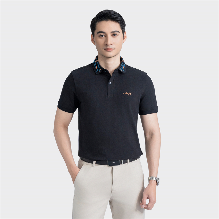 Mô tả Áo polo nam tay ngắn ARISTINO màu đen thời thượng APS116AZ - 3