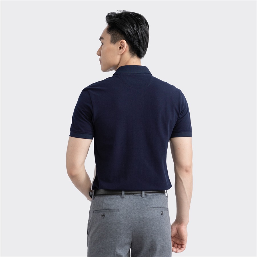 Mô tả Áo polo nam tay ngắn ARISTINO xanh tím than phối trắng sang trọng APS135S3 - 2