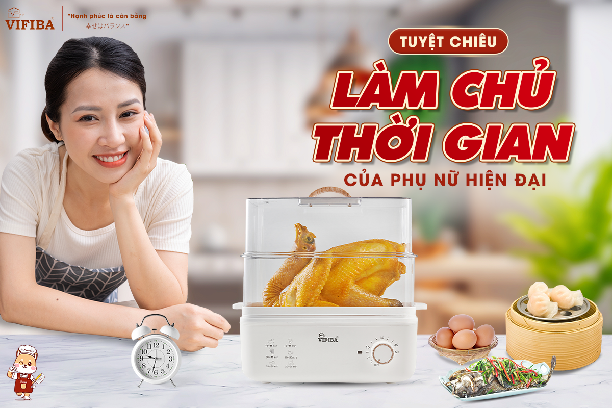Mô tả NỒI HẤP THUỶ NHIỆT YOSHI VIFIBA - HẤP HẸN GIỜ - DUNG TÍCH 10L, Hấp Gà Nguyên Con 3kg - 2