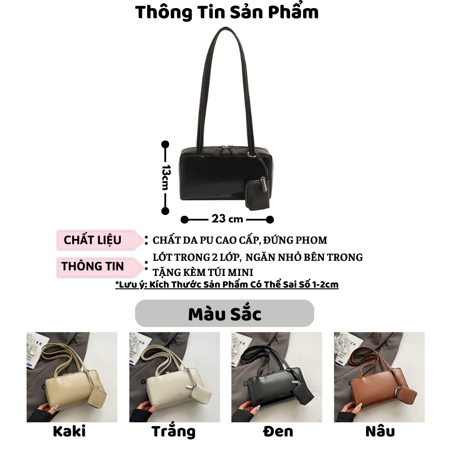 Túi Xách Nữ Basic Dễ Thương Đeo Vai Đeo Kẹp Nách Tặng Kèm Túi Mini Đi ...