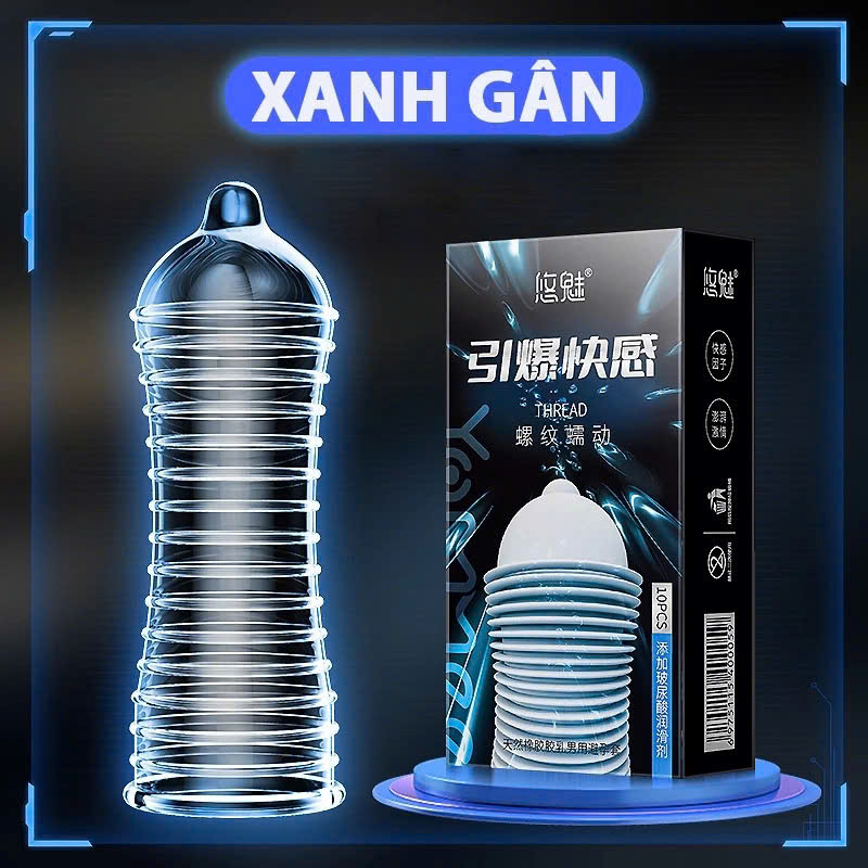 Bao cao su gai, gân Wolf Tooth hộp 10 cái, bcs gân gai siêu mỏng, bcs ...