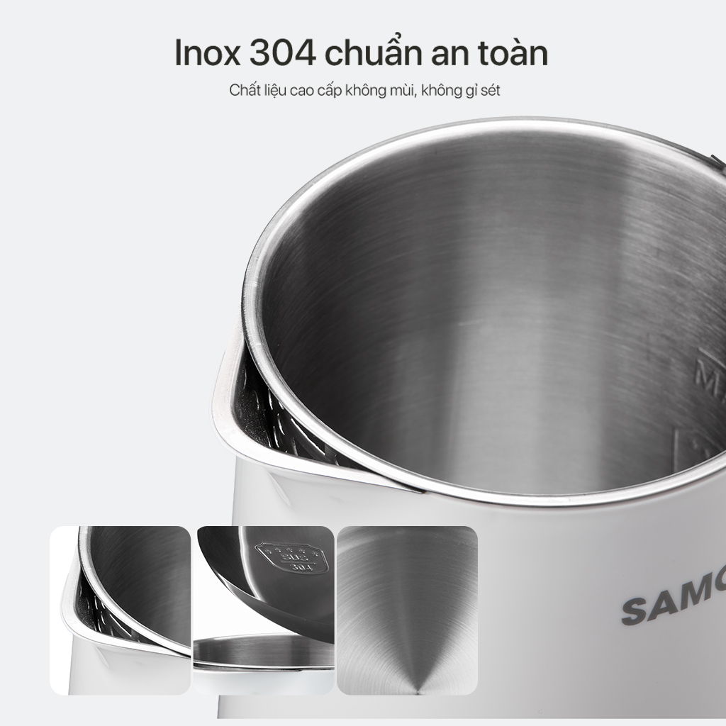 Ấm đun nước SAMONO SW-EKW18 lòng inox 304
