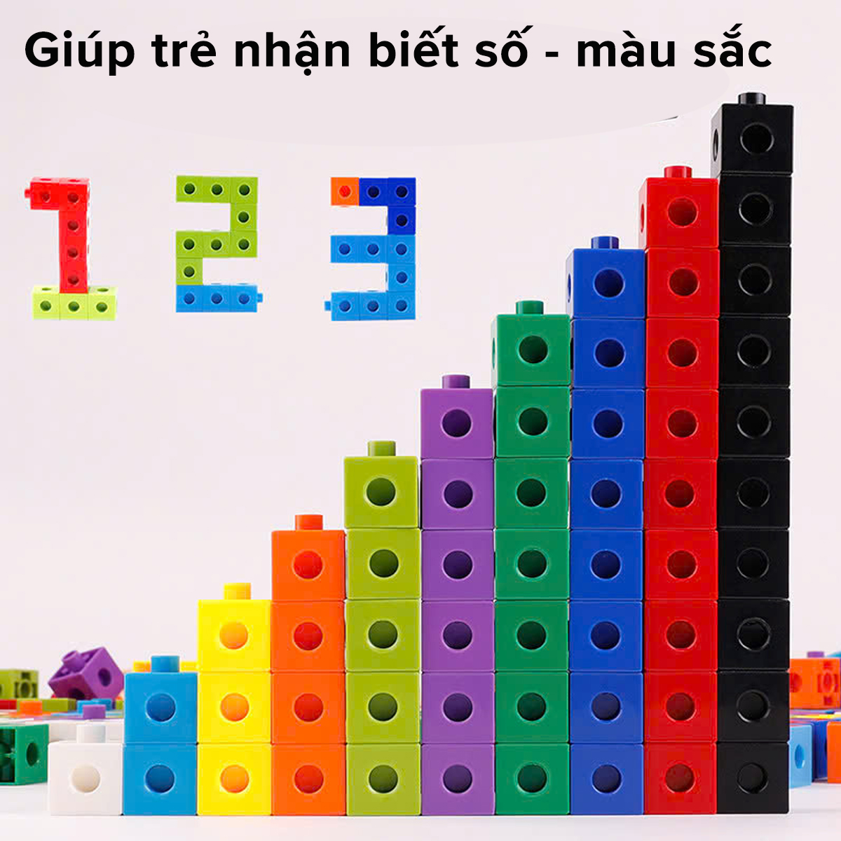 Mô tả Xếp Hình Numberblocks Đồ Chơi Toán Học Thông Minh Trí Tuệ Cho Bé Linking Cube 100 Viên Chính Hãng Amalife - 2