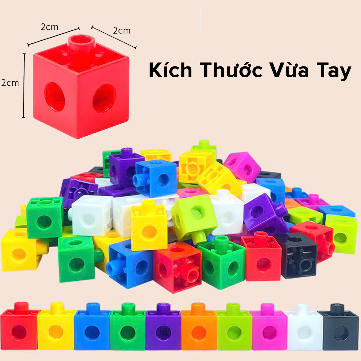 Mô tả Bộ Đồ Chơi Xếp Hình Thông Minh Number Blocks Hình Vuông 100 Viên Nhựa PP Cao Cấp Chính Hãng Amalife - 4