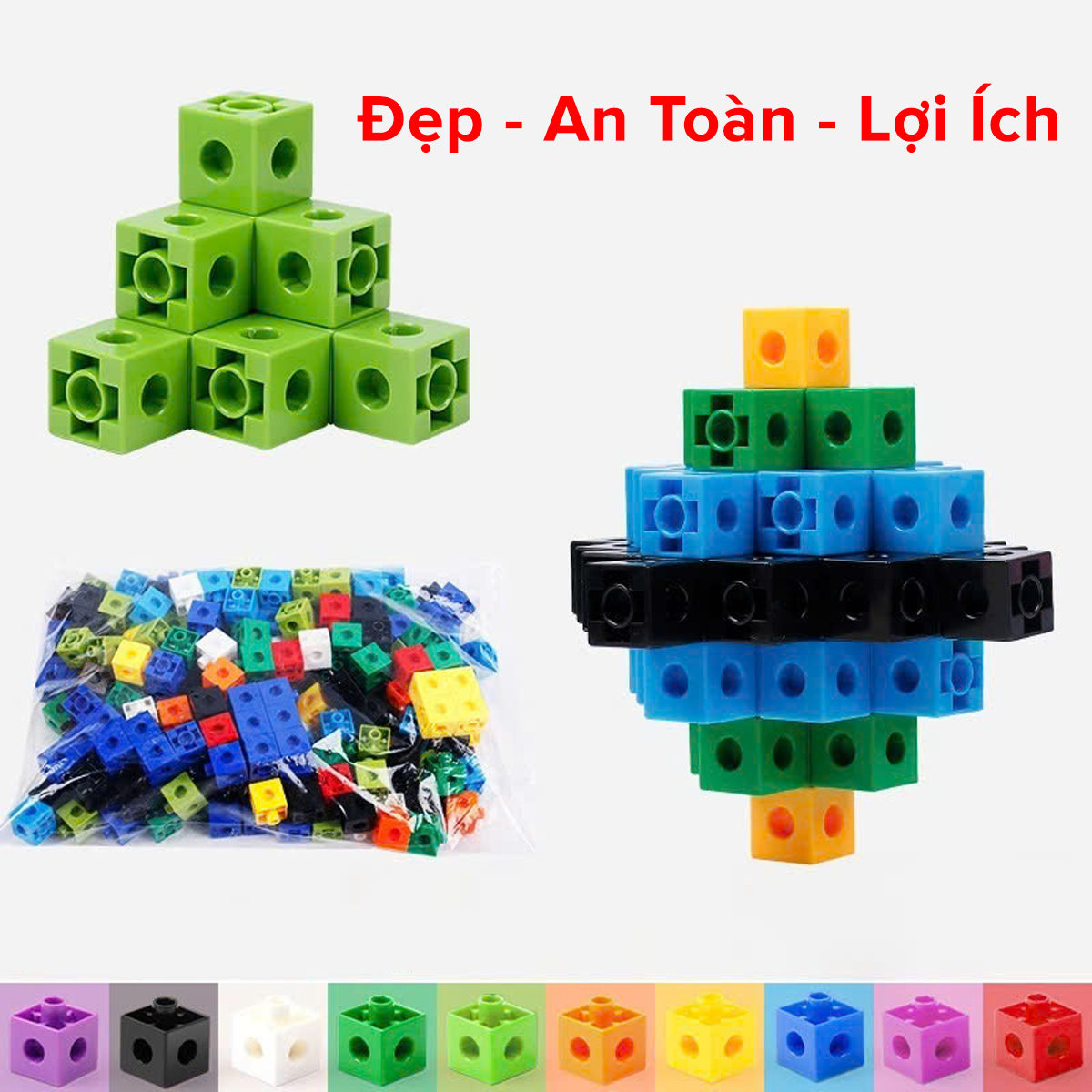 Mô tả Bộ Đồ Chơi Xếp Hình Thông Minh Number Blocks Hình Vuông 100 Viên Nhựa PP Cao Cấp Chính Hãng Amalife - 9