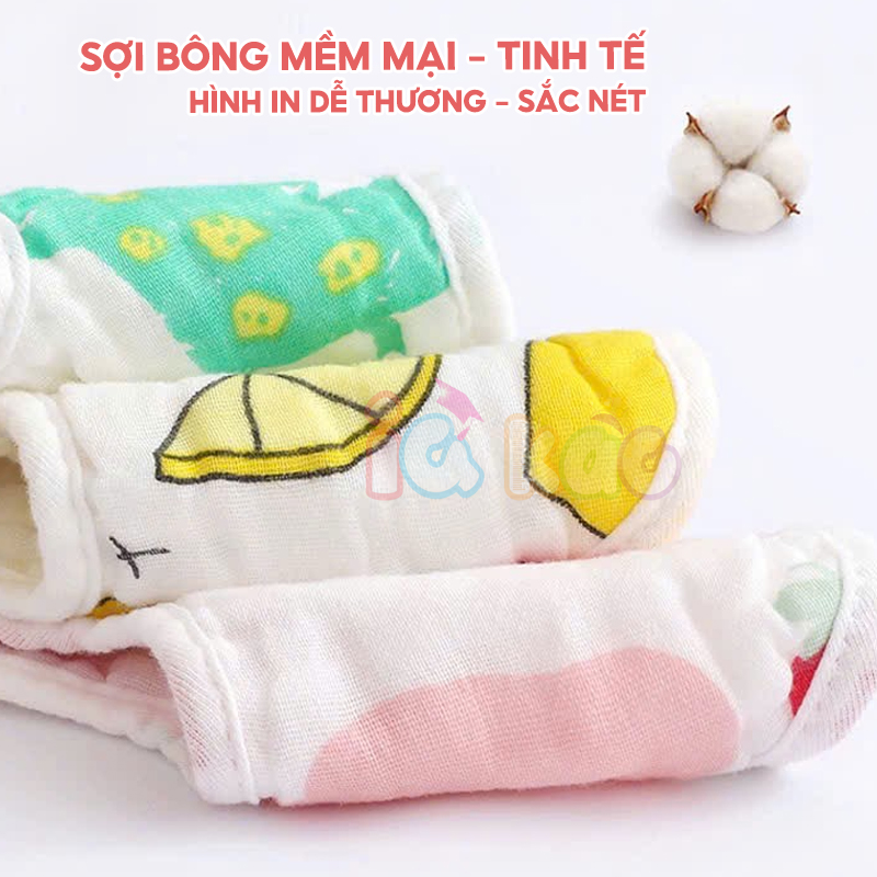 Mô tả Yếm Cổ Tròn Muslin IQKAO Vải Xô 100% Cotton, Thấm Hút Tốt, Thoáng Mát, Có Nút Điều Chỉnh Tiện Lợi Cho Bé - 7
