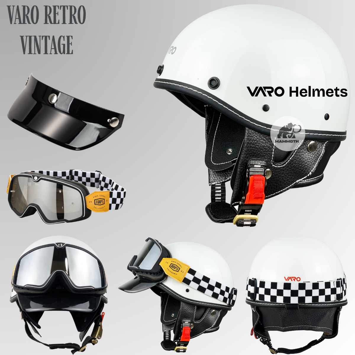 Mô tả Mũ Bảo Hiểm VARO Kraft Retro phong cách cổ điển lưỡi trai vintage - 4
