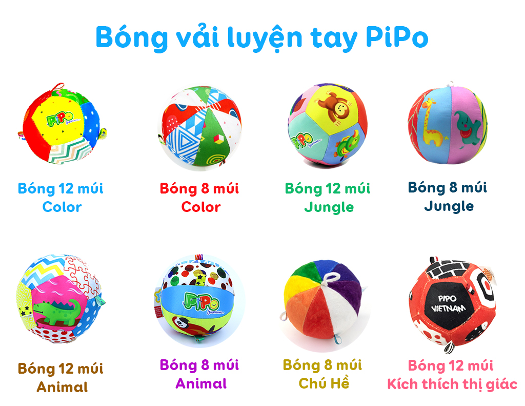 Mô tả Bóng vải PiPoVietnam - Đồ chơi cho bé bóng vải gắn lục lạc luyện cầm nắm an toàn cho trẻ sơ sinh - 10