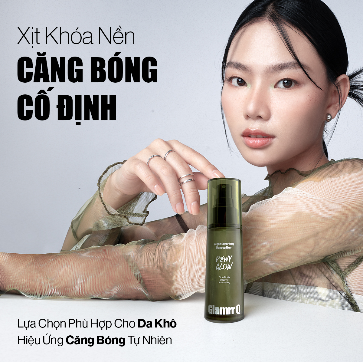 Mô tả Xịt Khóa Nền Cố Định Glamrr Q Vegan Super Stay Makeup Fixer 50ml (1 chai) - 7