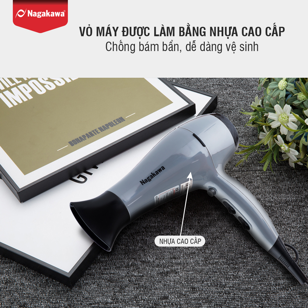 Mô tả Máy Sấy Tóc Nagakawa NAG1606 (2000W) - Hàng Chính Hãng - 4