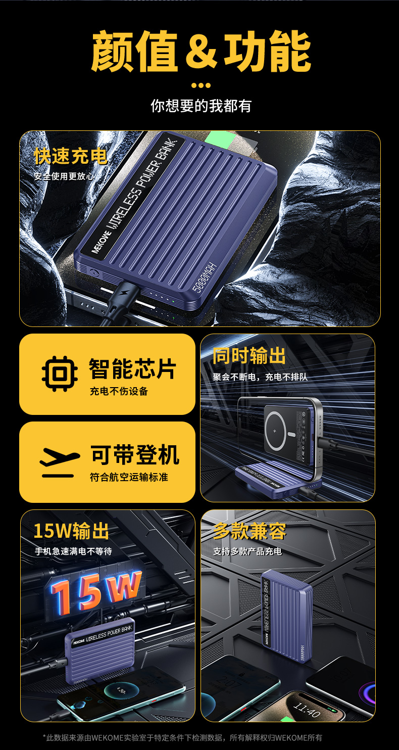 Mô tả Sạc dự phòng sạc nhanh wekome WP81 10000 mAh hỗ trợ sạc không dây - 2