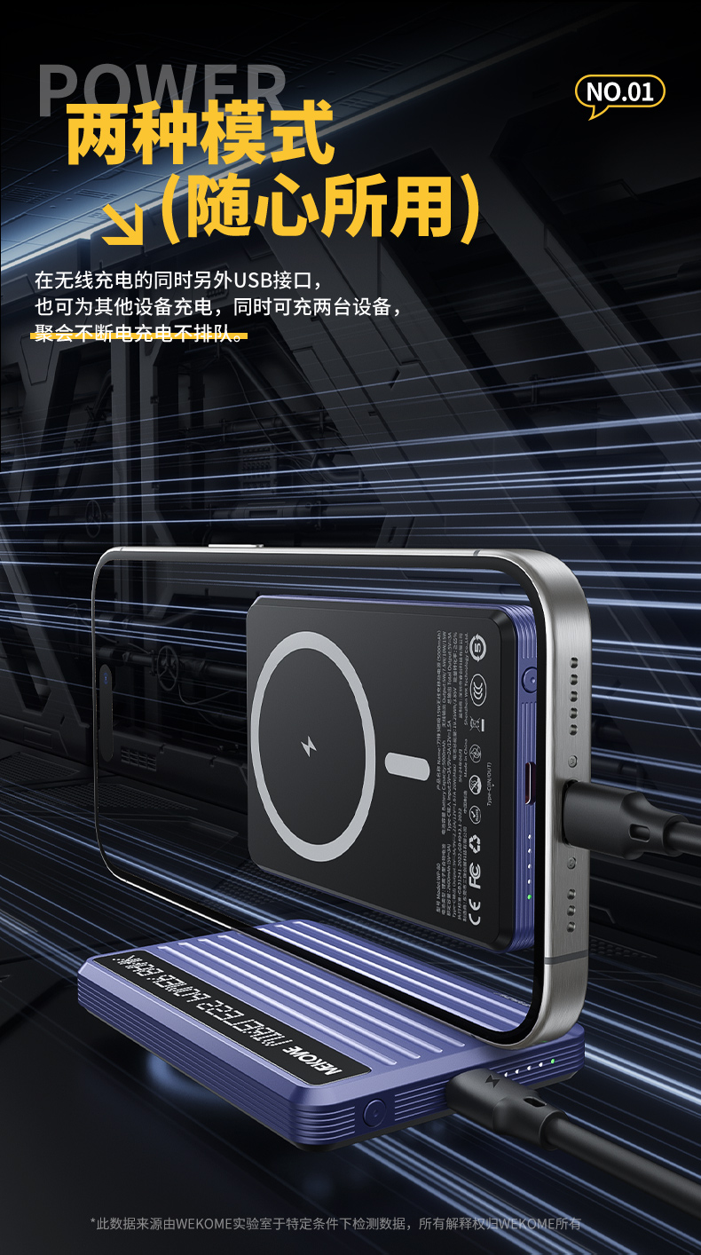 Mô tả Sạc dự phòng sạc nhanh wekome WP81 10000 mAh hỗ trợ sạc không dây - 3
