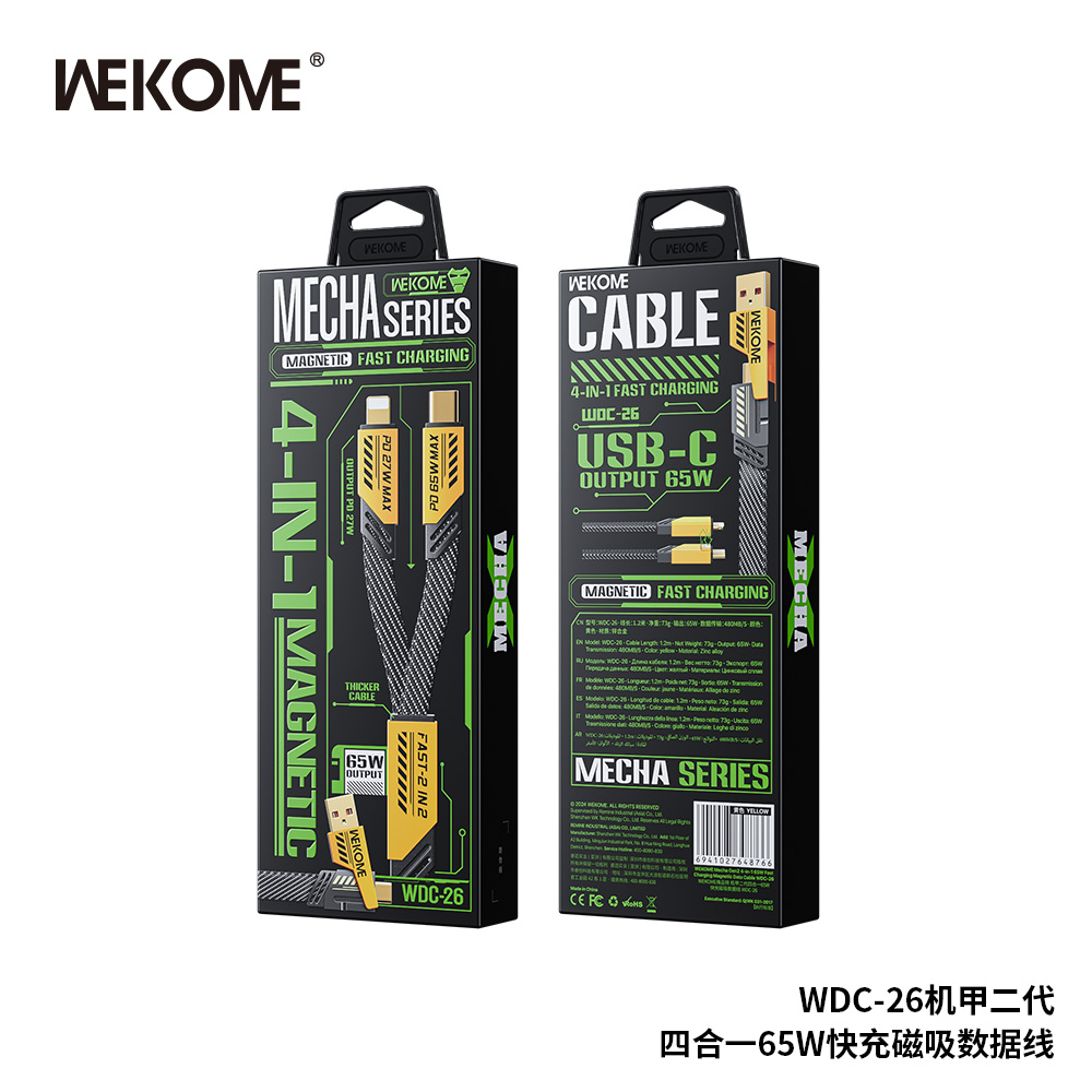 Mô tả Dây cáp sạc nhanh 4in1 wekome WDC-26 - Hàng chính hãng - 3