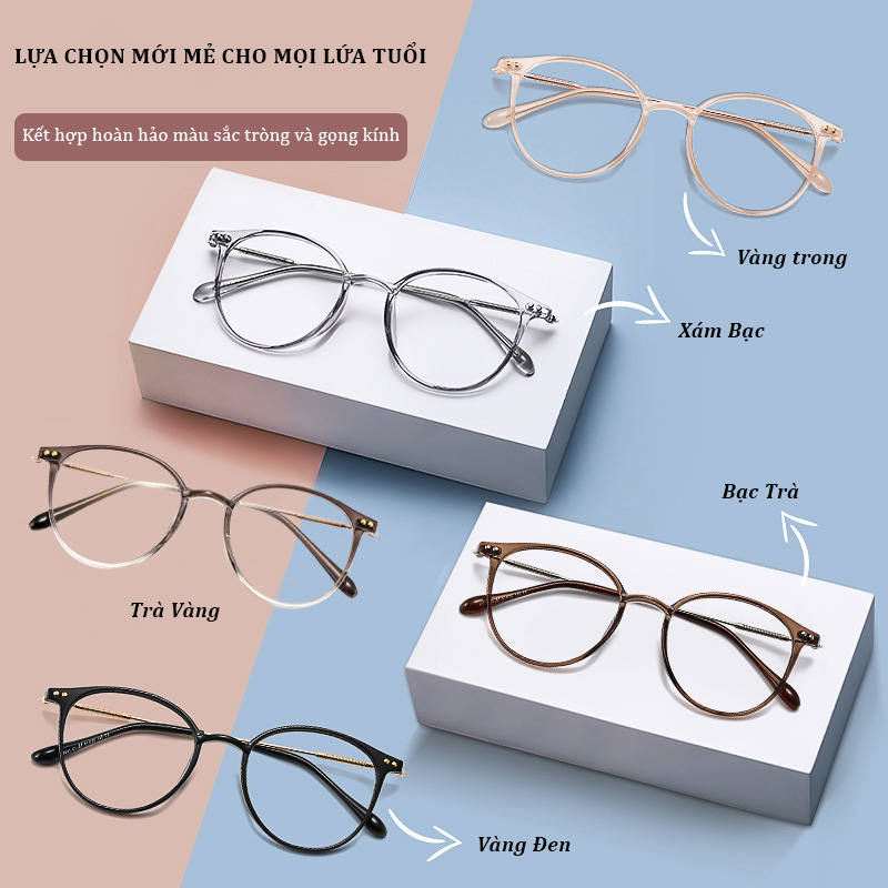 Mô tả Kính Chống Bụi, Chống Ánh Sáng Xanh AORON Mắt Mèo Cá Tính Thời Trang Gọng Kim Loại Đàn Hồi Phù Hợp Mọi Khuôn Mặt AK103 - 5